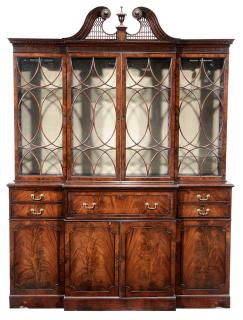 Appraisal: Georgian Figured Mahogany Breakfront Bookcase British late th early th