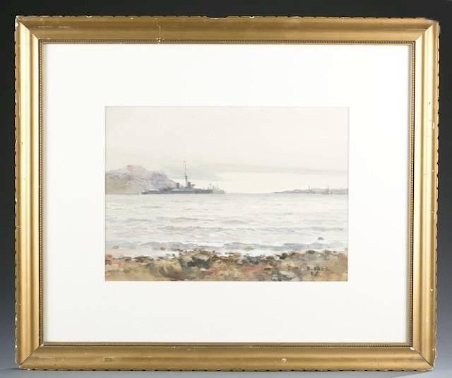 Appraisal: Watercolor of ship off a coast R Eadie Eadie Robert