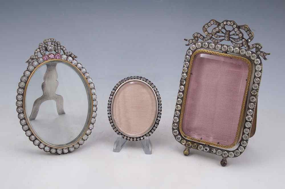 Appraisal: GROUP OF FRENCH PASTE PICTURE FRAMES Pivots from mirror to