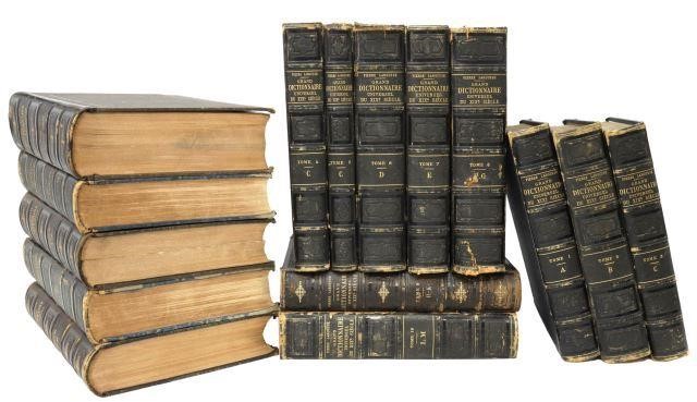 Appraisal: lot of French dictionary library shelf books th c comprising