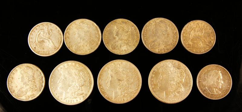 Appraisal: - Morgan Dollars and Dollars Lot of ten coins to