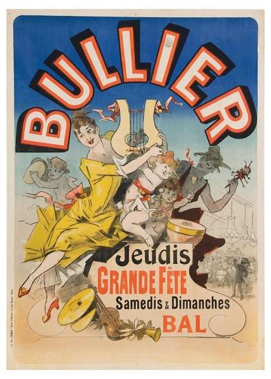 Appraisal: CHERET Jules - BULLIER lithograph in colors condition B printed