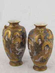 Appraisal: A pair of Satsuma vases each decorated with many figures