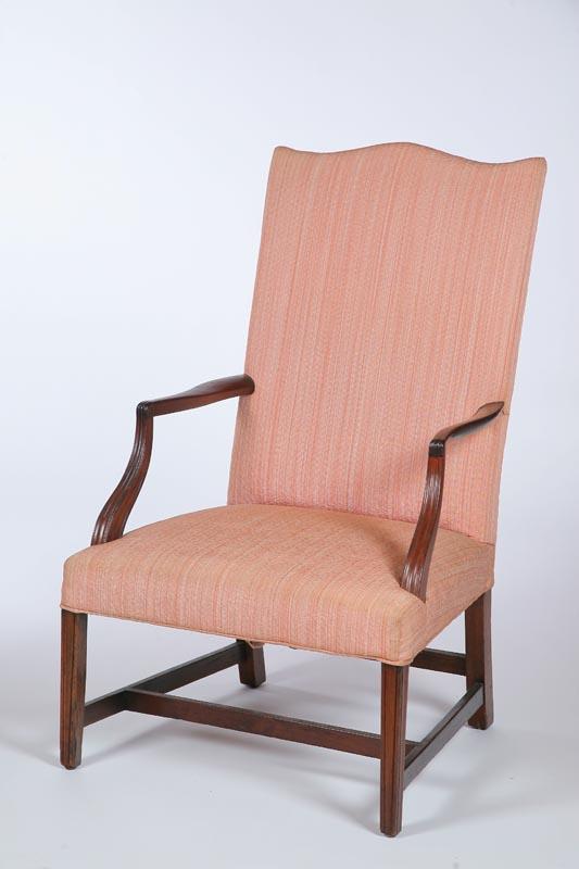 Appraisal: FEDERAL LOLLING CHAIR New England - mahogany and maple Carved