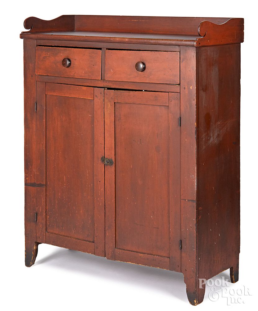 Appraisal: Pennsylvania stained poplar jelly cupboard Pennsylvania stained poplar jelly cupboard