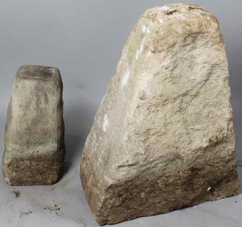 Appraisal: TWO PIECES OF ENGLISH SADDLE STONE Including one piece late