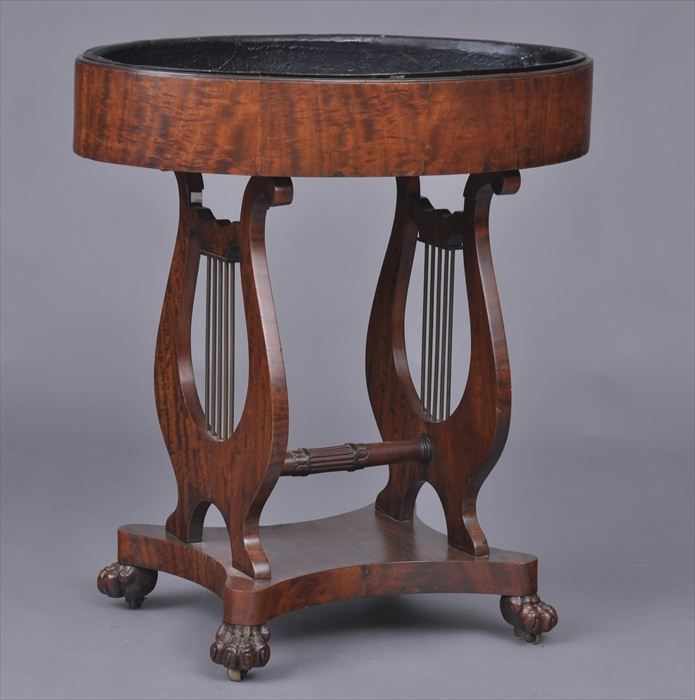 Appraisal: REGENCY-STYLE CARVED MAHOGANY JARDINI RE The oval trough now fitted