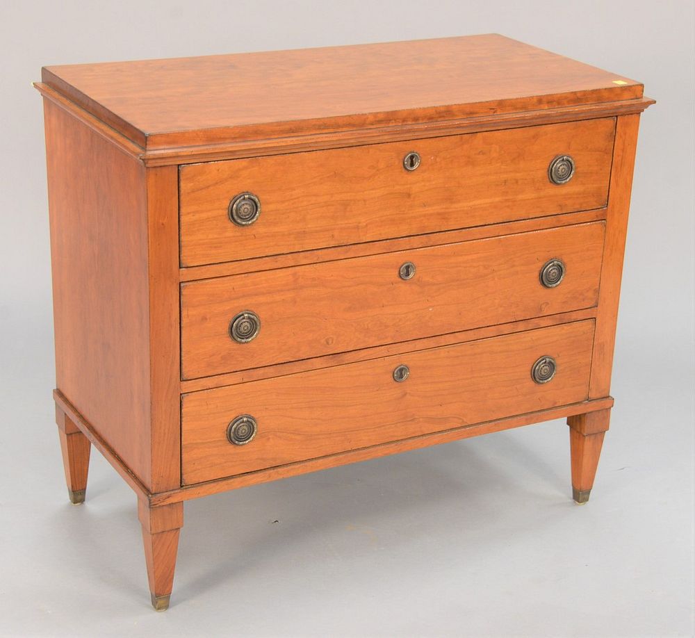 Appraisal: David Iatesta contemporary walnut commode with three long drawers raised