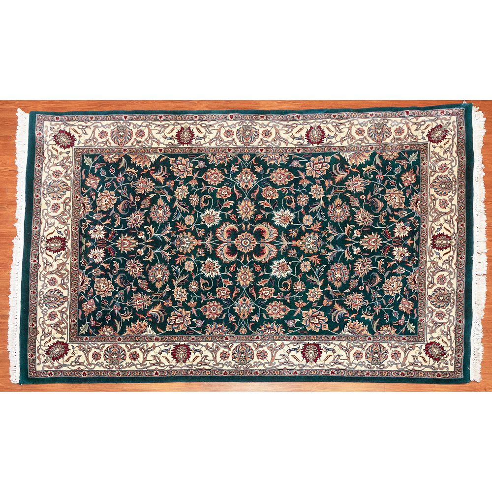 Appraisal: Indo Tabriz Rug India X Modern hand-knotted wool pile on