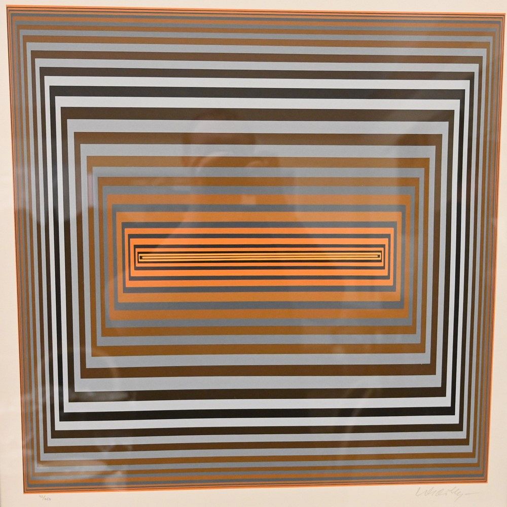 Appraisal: Victor Vasarely Hungarian - Vonal-Lap serigraph in colors on Arches