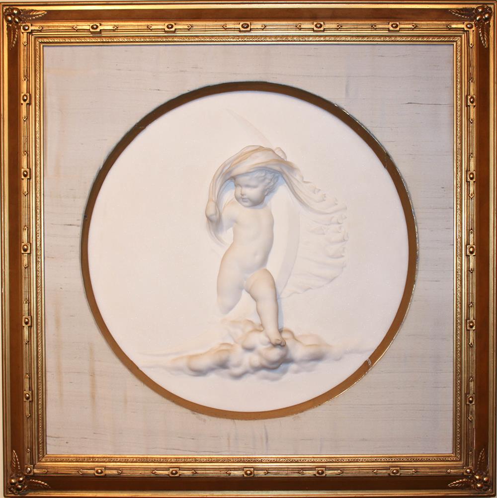 Appraisal: ATTRIBUTED TO WILLIAM COUPER VIRGINIA - RELIEF CARVED MARBLE PLAQUE