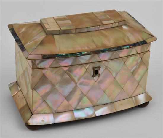 Appraisal: A Victorian mother of pearl inlaid tea caddy Circa The