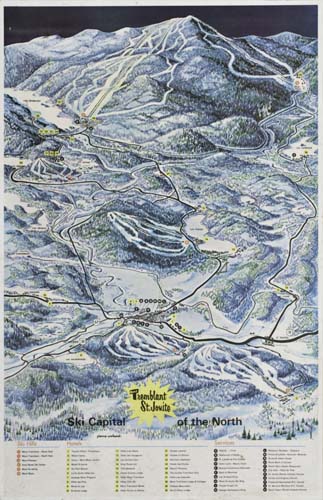 Appraisal: PIERRE COCHAND MT TREMBLANT MOUNTAIN MAP x inches Condition B