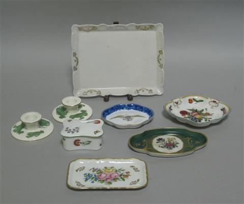 Appraisal: GROUP OF DECORATIVE PORCELAIN Including a pair of Wedgwood 'Chinese