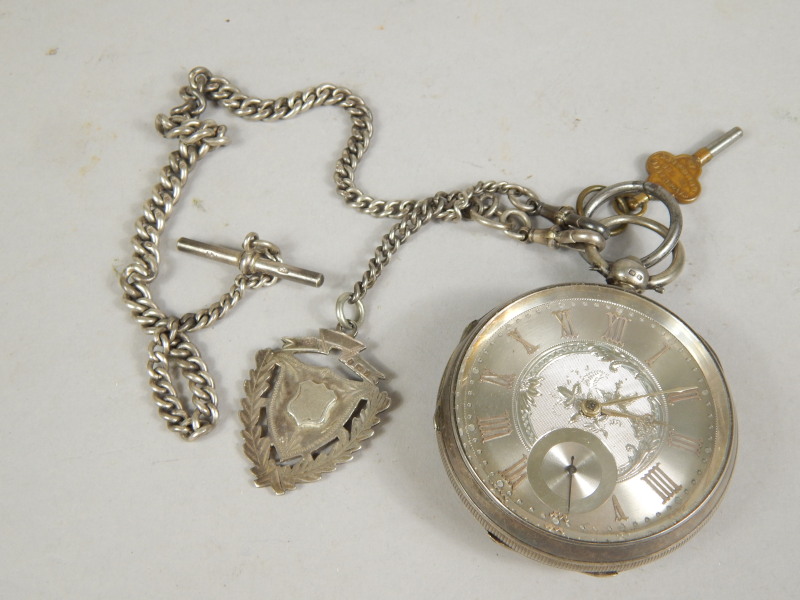 Appraisal: A late Victorian silver open faced pocket watch the fancy