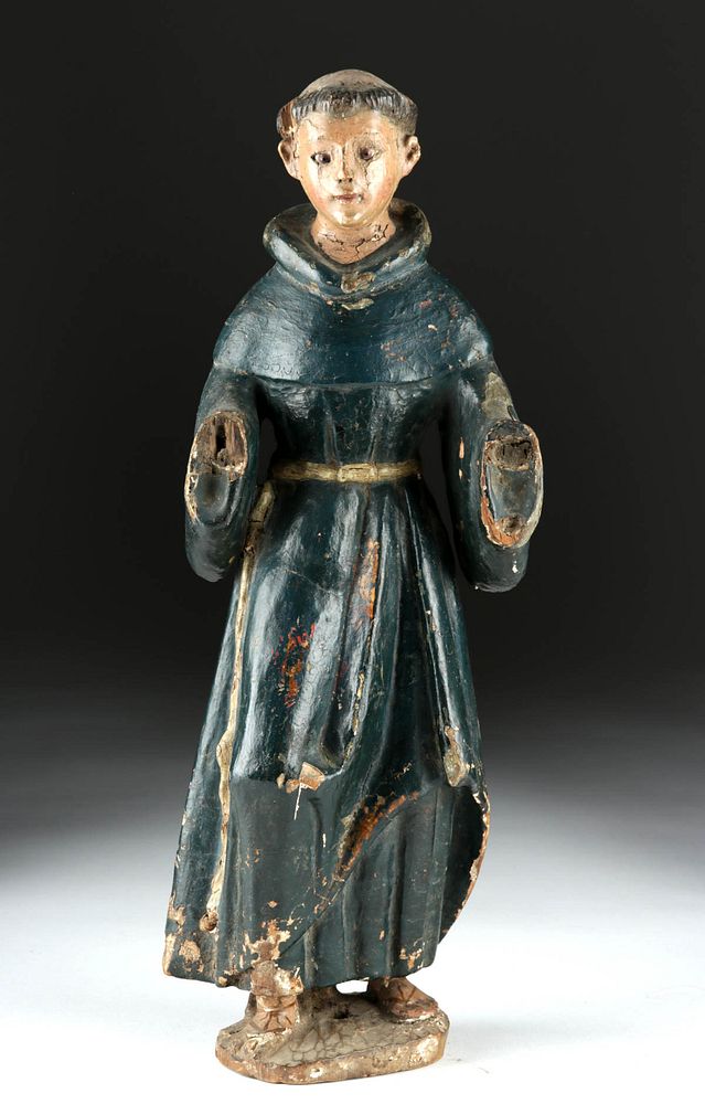 Appraisal: th C Mexican Wood Santo - St Anthony of Padua