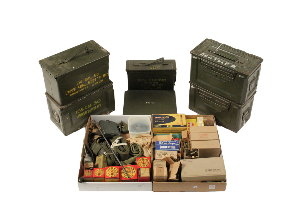 Appraisal: MISC AMMO GEAR CASES - Two trays full of mm