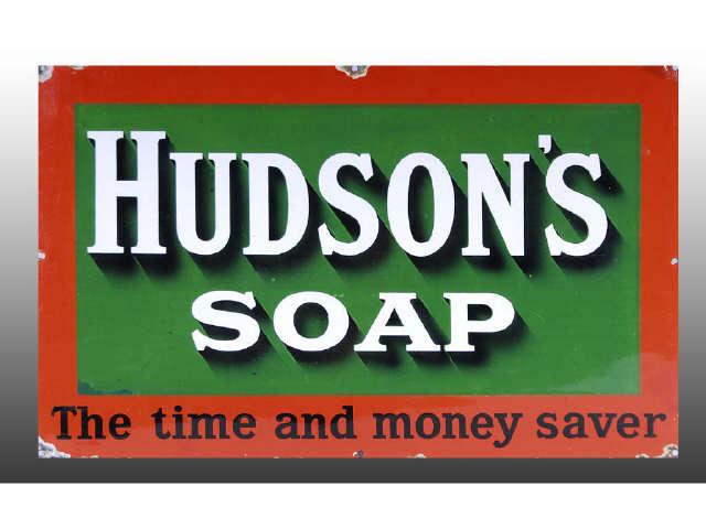 Appraisal: Hudson's Soap Porcelain Sign Description Circa British Neat graphics Edge