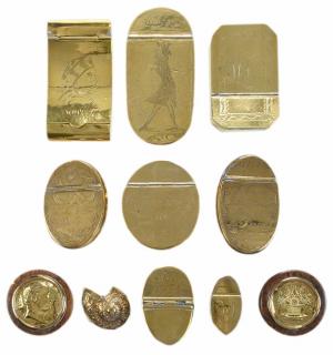 Appraisal: Eleven Fine Brass Snuff Boxes British th and th century