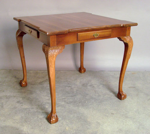 Appraisal: Chippendale style cherry card table h x w