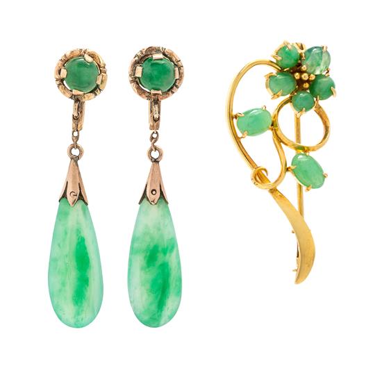 Appraisal: Sale Lot A Collection of Karat Yellow Gold and Jadeite