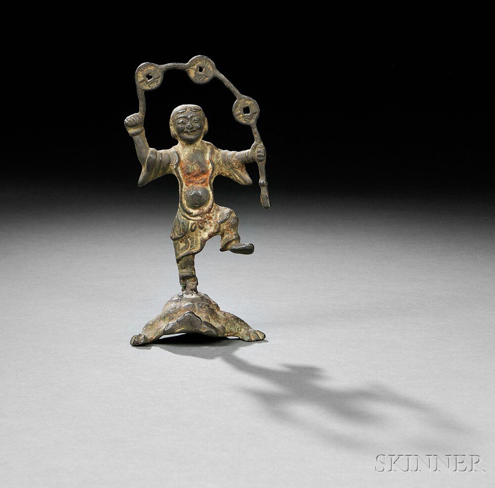 Appraisal: Bronze Figure of Liu Hai China Qing dynasty the Daoist