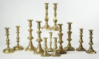 Appraisal: TH C BRASS CANDLESTICKS Collection of th c Brass Candlesticks