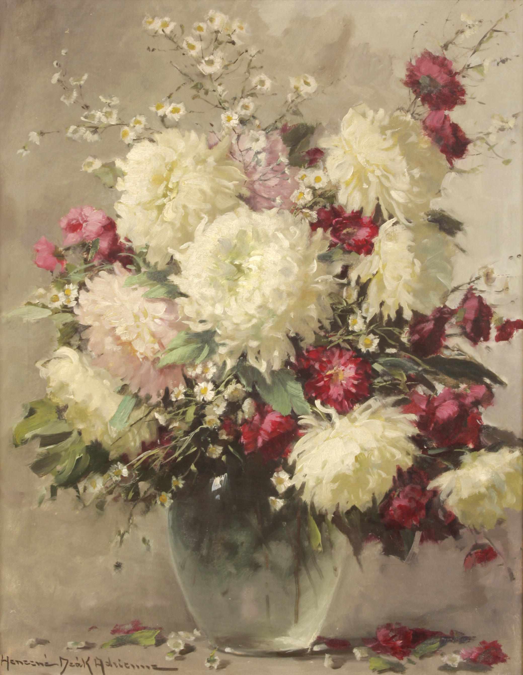 Appraisal: Adrienne Henczn Dek Hungarian - Still life with flowers x