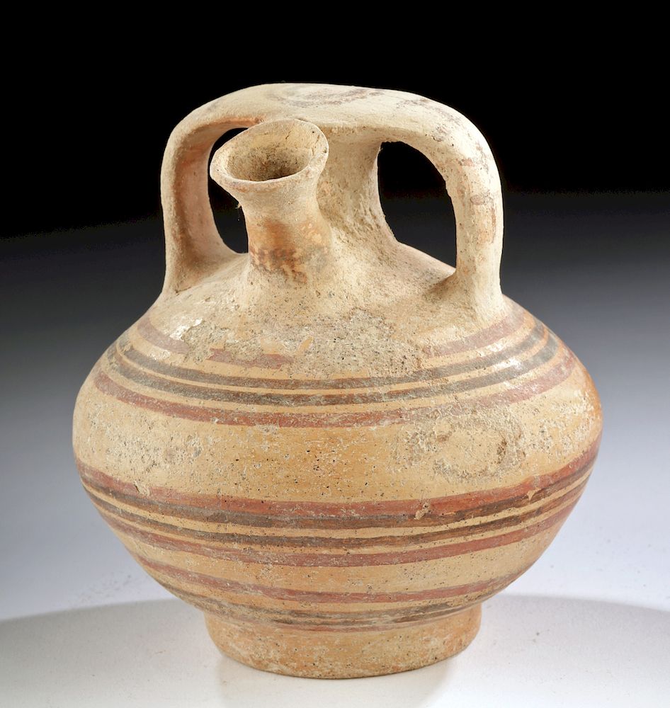 Appraisal: Greek Mycenaean Polychrome Stirrup Jar Originally Listed At Ancient Greece