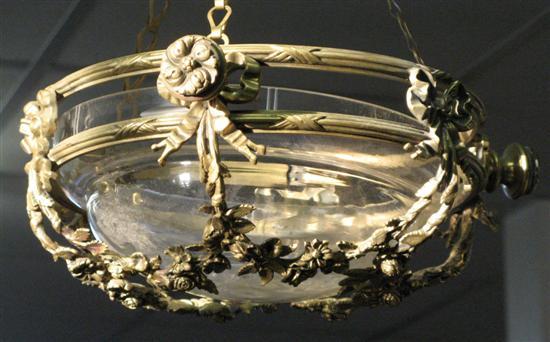 Appraisal: Early twentieth century gilt metal wall hanging light shade in