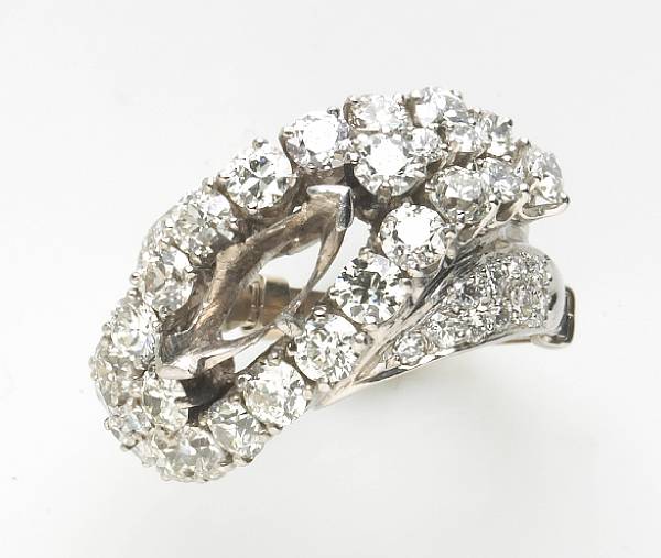 Appraisal: A diamond platinum and k white gold semi-mount ring estimated