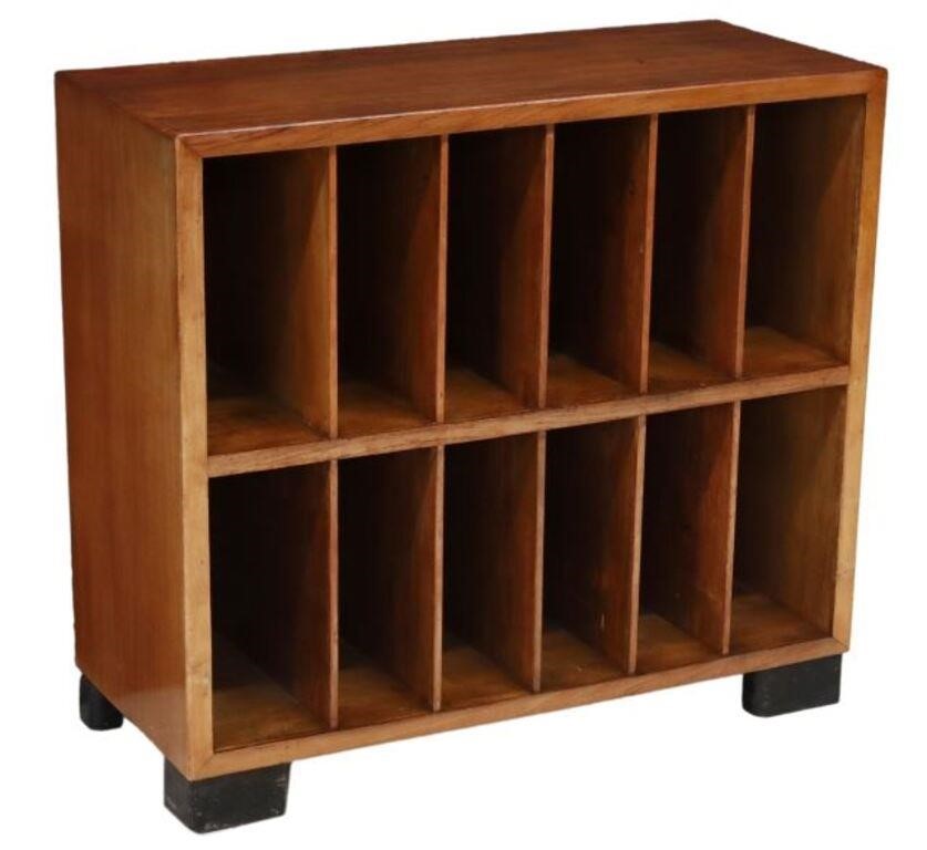 Appraisal: Italian Art Deco walnut bookcase c s having open display