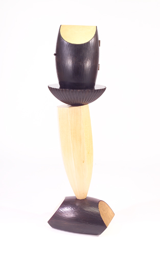 Appraisal: WENDELL CASTLE Black Gold pedestal of stained mahogany bleached lacewood