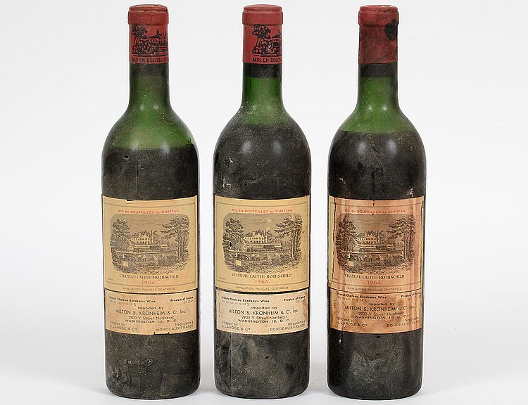 Appraisal: THREE FRENCH CHATEAU LAFITTE ROTHSCHILD RED WINE BOTTLESProvenance Estate of