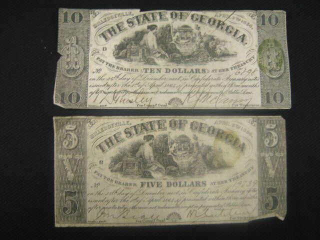 Appraisal: - Georgia Confederate Civil War Notes issue Milledgeville