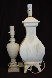 Appraisal: TWO MARBLE LAMP BASES