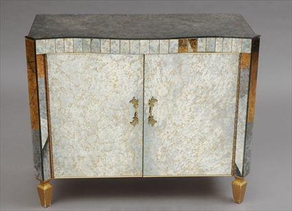 Appraisal: Mid- th-Century Mirrored Two-Door Cabinet x x in