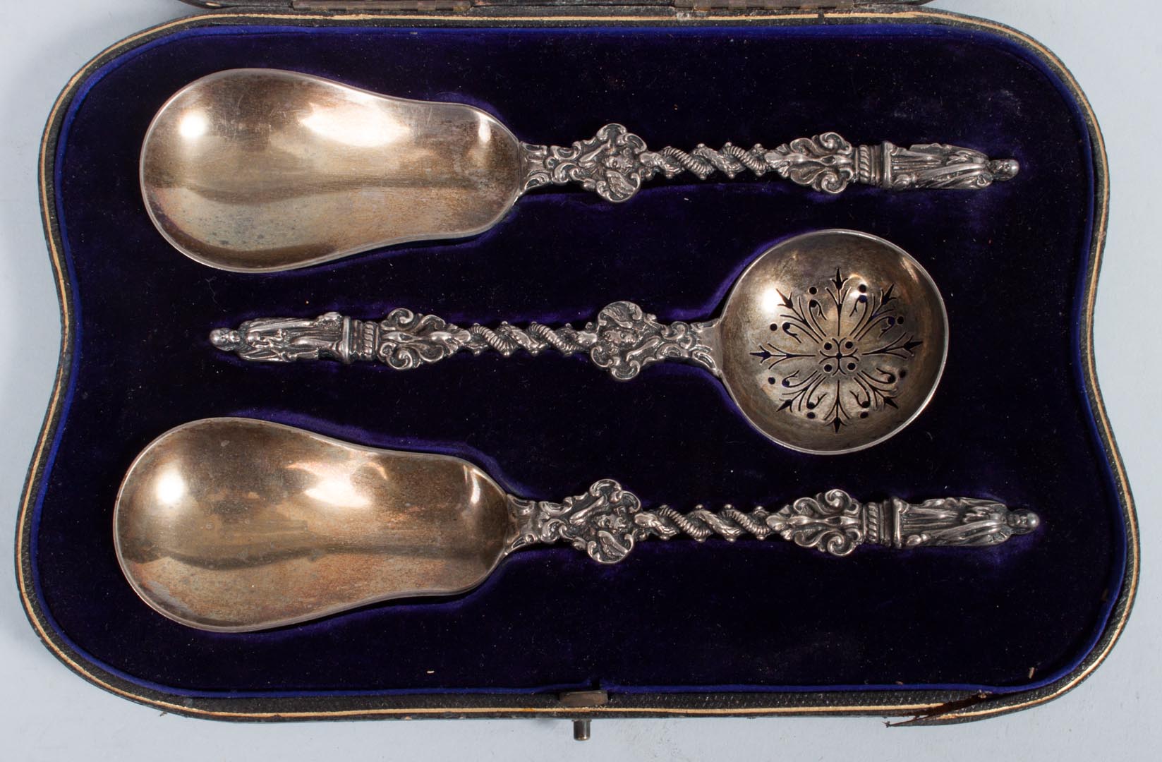 Appraisal: Three English sterling apostle spoons Hutton Sons Ltd London -