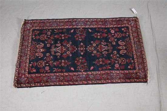 Appraisal: ORIENTAL RUG Open field floral design on dark blue with