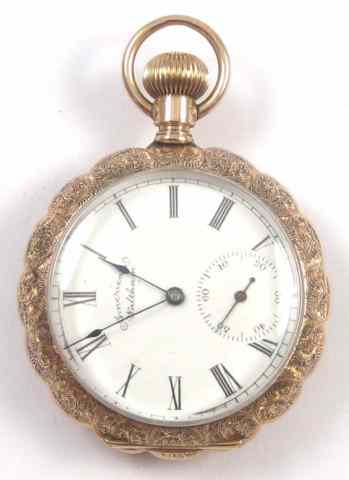 Appraisal: WALTHAM FOURTEEN KARAT GOLD OPENFACE POCKET WATCH model size c