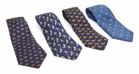 Appraisal: A Group of Four Hermes Silk Ties