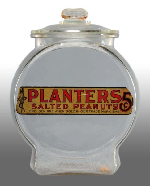 Appraisal: Glass Planters Fish Bowl Jar with Label Condition Very Good