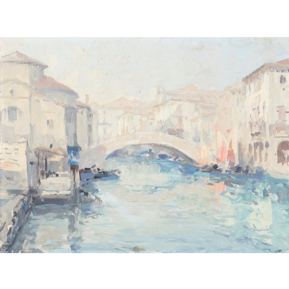 Appraisal: UNKNOWN EUROPEAN IMPRESSIONIST VIEW OF A BRIDGE OVER THE VENICE