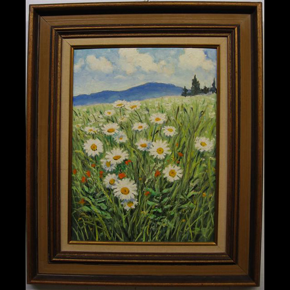 Appraisal: GORDON EDWARD PFEIFFER - CANADIAN DAISIES OIL ON ARTISTBOARD TITLED