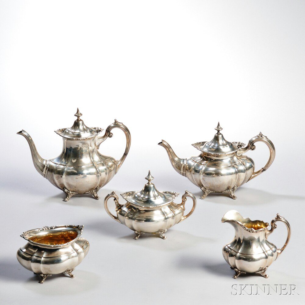 Appraisal: Five-piece Reed Barton Hampton Court Pattern Sterling Silver Tea and