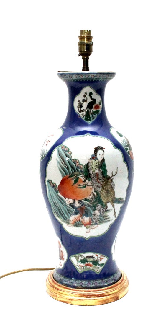 Appraisal: A Chinese porcelain famille-verte slender baluster vase late th century