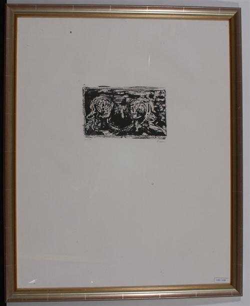 Appraisal: MOORE HENRY Castleford - Much Hadham Two heads Lithograph Numbered