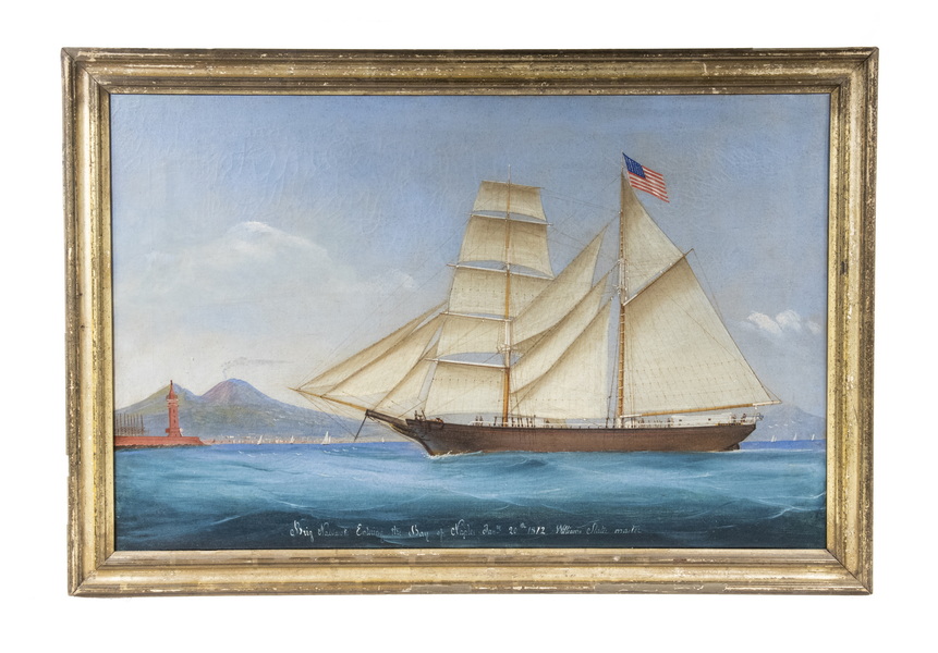 Appraisal: EARLY TH C SHIP PORTRAIT Brig 'Navrete' Entering the Bay