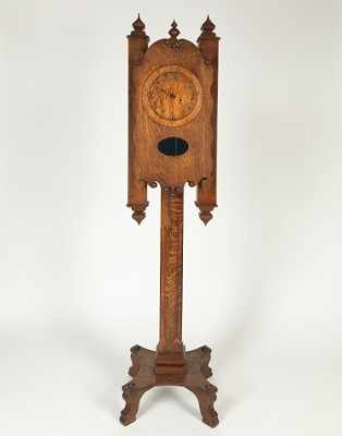 Appraisal: Oak Custom Pedestal Clock ca th Century Single weight driven