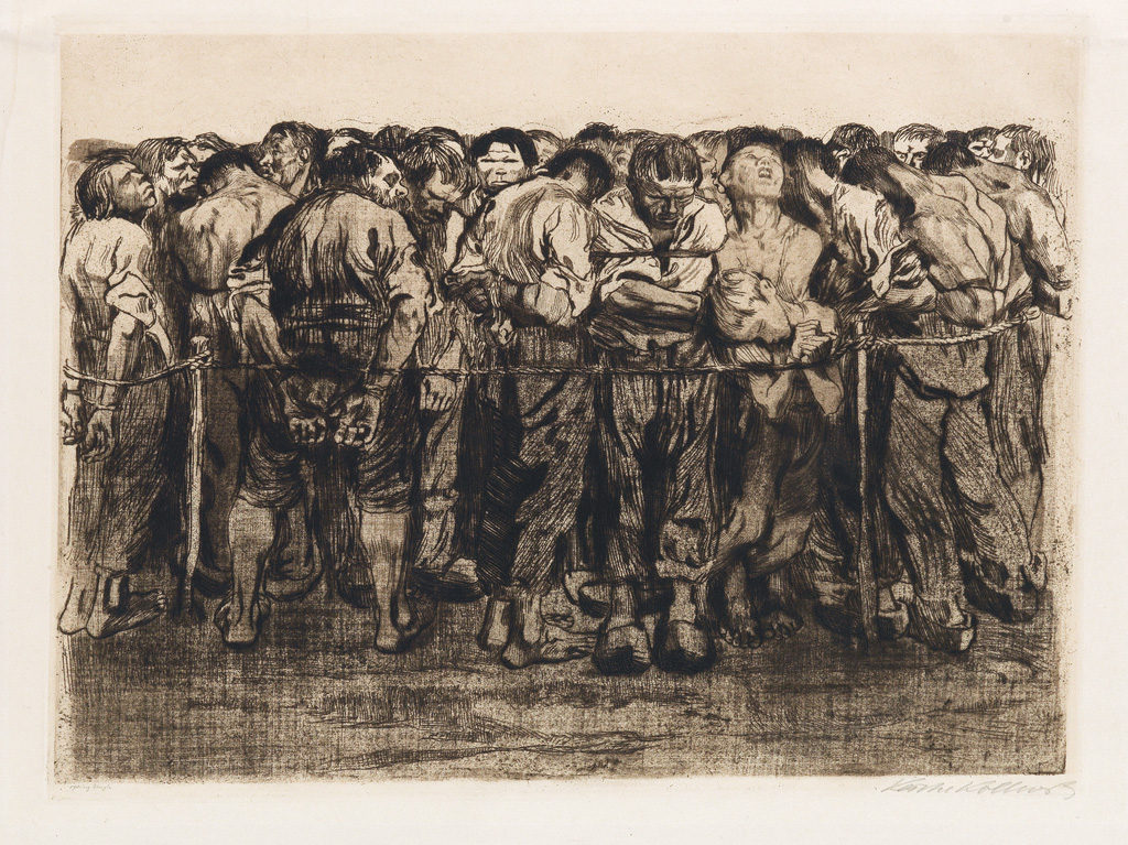 Appraisal: K THE KOLLWITZ Die Gefangenen Etching drypoint and soft-ground etching